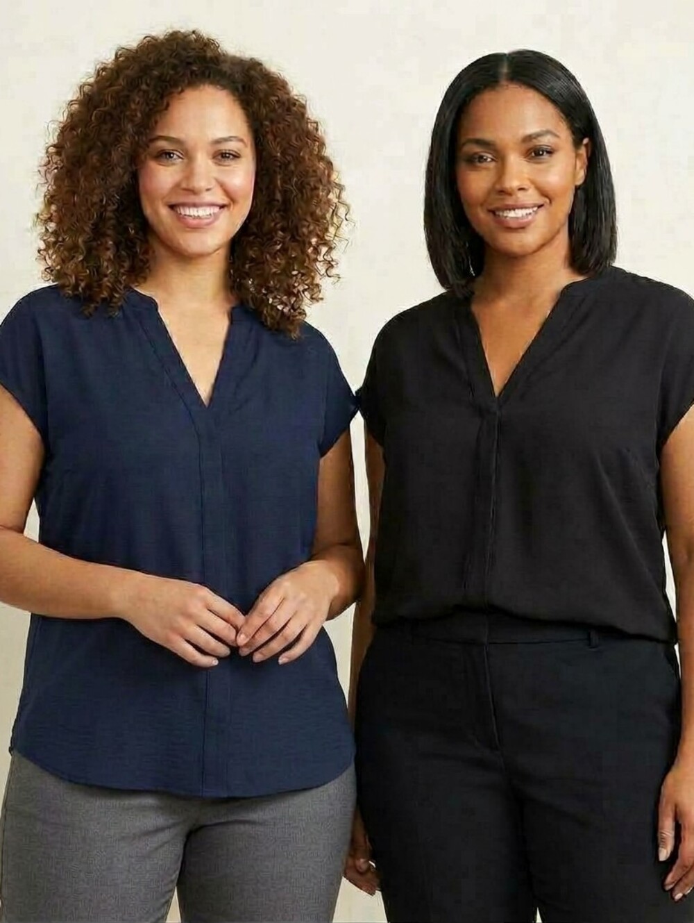 2 Eloquii Short-Sleeve Notch Collar Blouse Sz14 NWOT